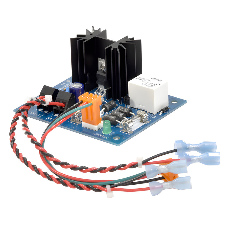 Adams Rite UL-294 access control power supply PCB with heat sink, relay and bundled red/black wires (SKU DHBBKEX1T)