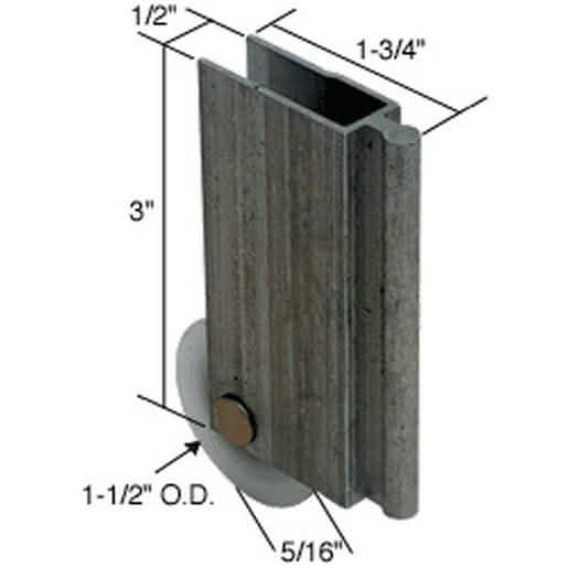 CRL 1-1/2" Nylon Wardrobe Door Roller for Smooth Sliding Monarch Mirror Doors