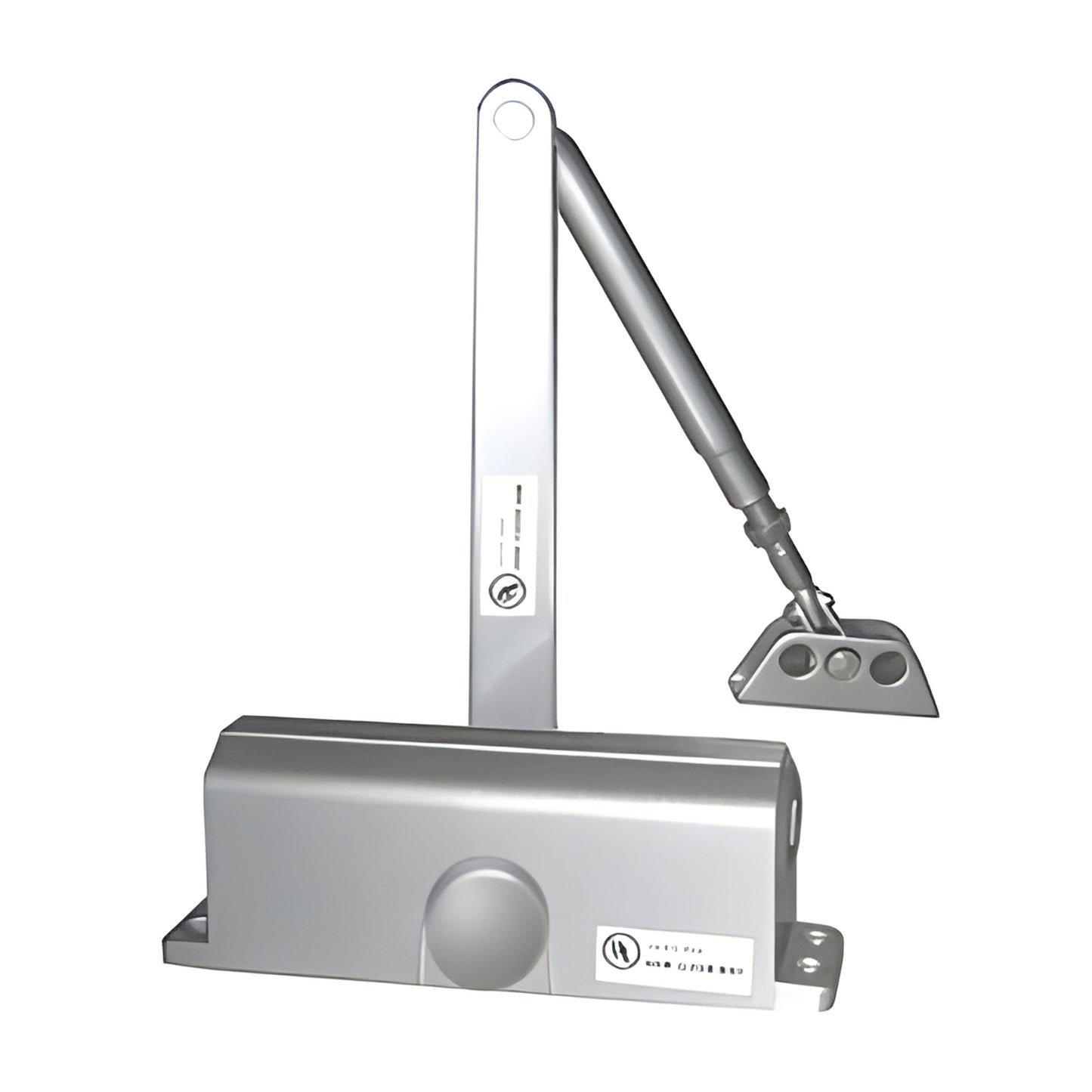 DC51A aluminum surface-mounted door closer with adjustable parallel arm, ANSI Grade 1.