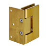 GEN344BR polished brass adjustable Geneva shower door hinge, solid brass square-edge wall-mount for 8-12mm glass.