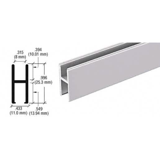 Brite Anodized Aluminum 'H' Bar for CRL Track Assemblies - Durable and Stylish