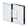 MEL054CH polished chrome square shower door hinge, solid brass, for 8-12mm (5/16-1/2") tempered glass.