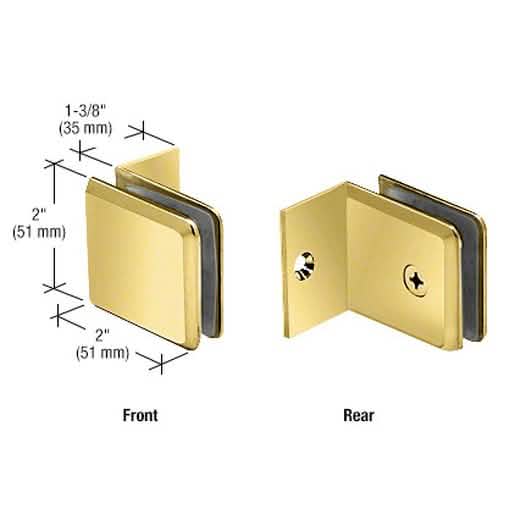 CRL Unlacquered Brass Fixed Panel Clamp with Small Leg for Secure Glass Installation