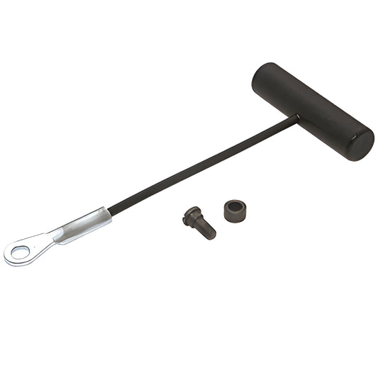 CRL AN3007RK replacement pull cable handle - black T-handle with cable and metal loop end, plus small mounting hardware.