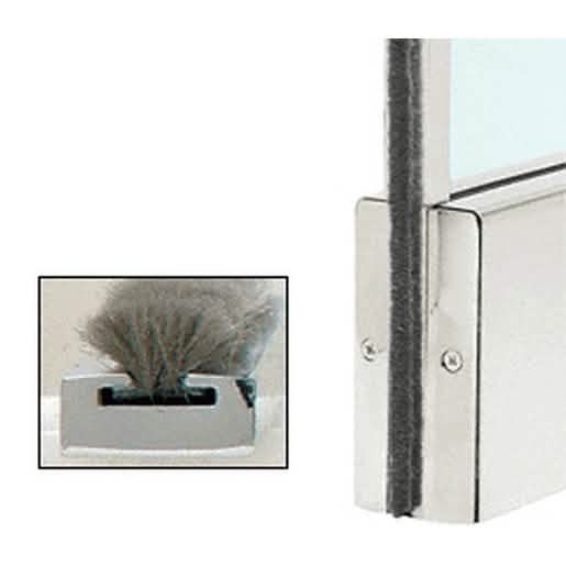 CRL Polished Stainless Weatherstrip Kit with Aluminum Channel for 4" Rail - Image 1
