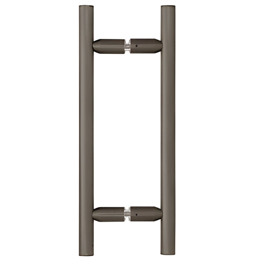 LP8X80RB ladder-style oil-rubbed bronze brass pull for frameless glass shower doors, 12" long, 8" mounting.