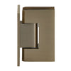 Brushed bronze brass Geneva shower door hinge, wall-mount full back plate, fits 8-12mm glass (SKU GEN037BBRZ)