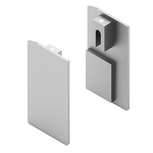 CRL70EC2 satin anodized aluminum top track end caps, pair for sliding door and partition tracks.