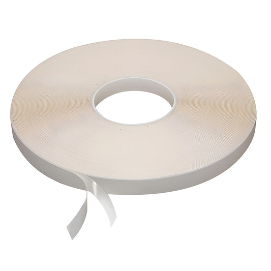 Clear double-sided acrylic tape roll, 1/2 in 108 ft, high-bond for glass frameless shower enclosures - SKU AT04012