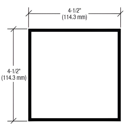 CRL-U.S. Aluminum White KYNAR® Paint 4-1/2" x 4-1/2" x .125" Square Aluminum Tube - 24'-2"