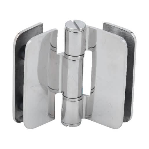 CRL Zurich 07 Series Glass-to-Glass Inline Outswing Hinge, Polished Stainless Steel