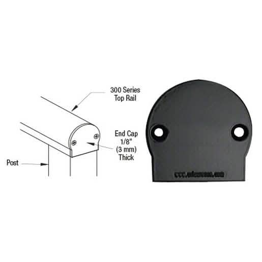 CRL Matte Black 300 Series Decorative End Cap for sleek, modern architectural finishes.