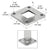 CRL Stainless Steel Deck Mount Base Flange for 2" Square Pipe Rail