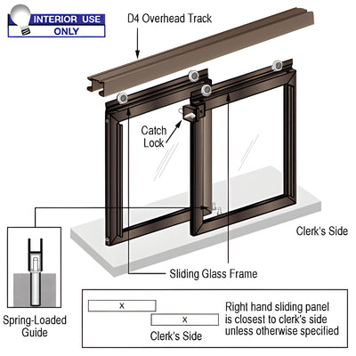 CRL Daisy Horizontal Sliding Pass-Thru w/ D4 Header No Jambs