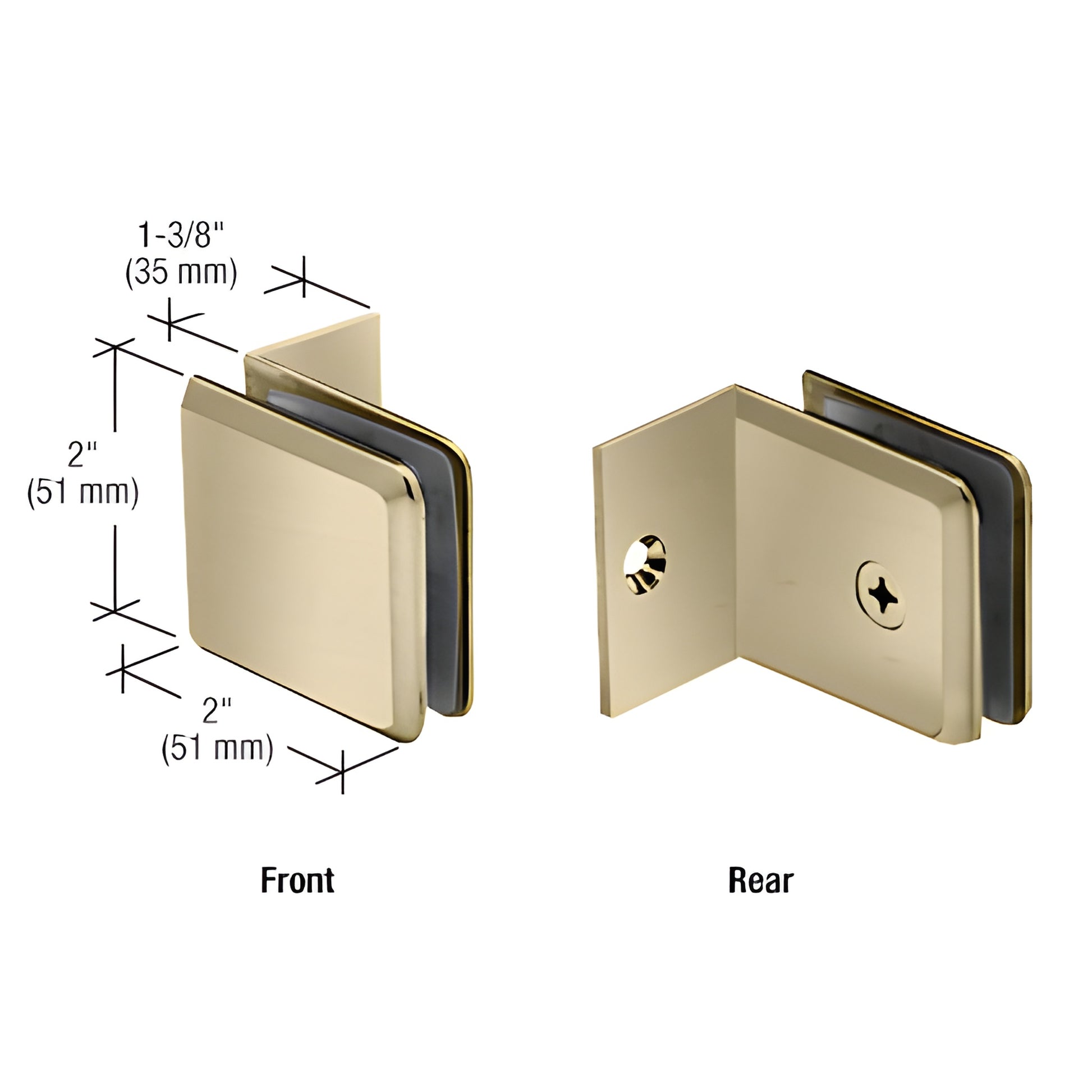 CRL BGC037BBRZ beveled solid brass corner clamp, brushed bronze finish for 3/8"-1/2" tempered glass panels