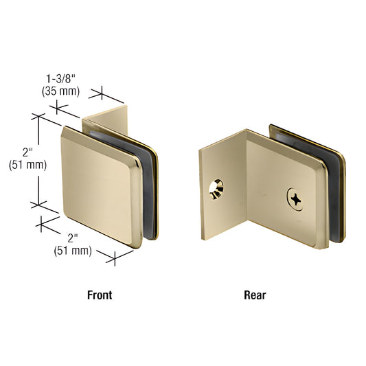 CRL BGC037BBRZ beveled solid brass corner clamp, brushed bronze finish for 3/8"-1/2" tempered glass panels