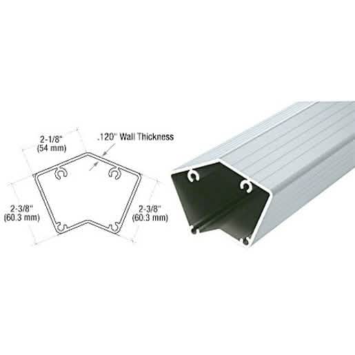 CRL Mill Series 36" 135° Post - Durable, sleek design for modern glass railing systems.