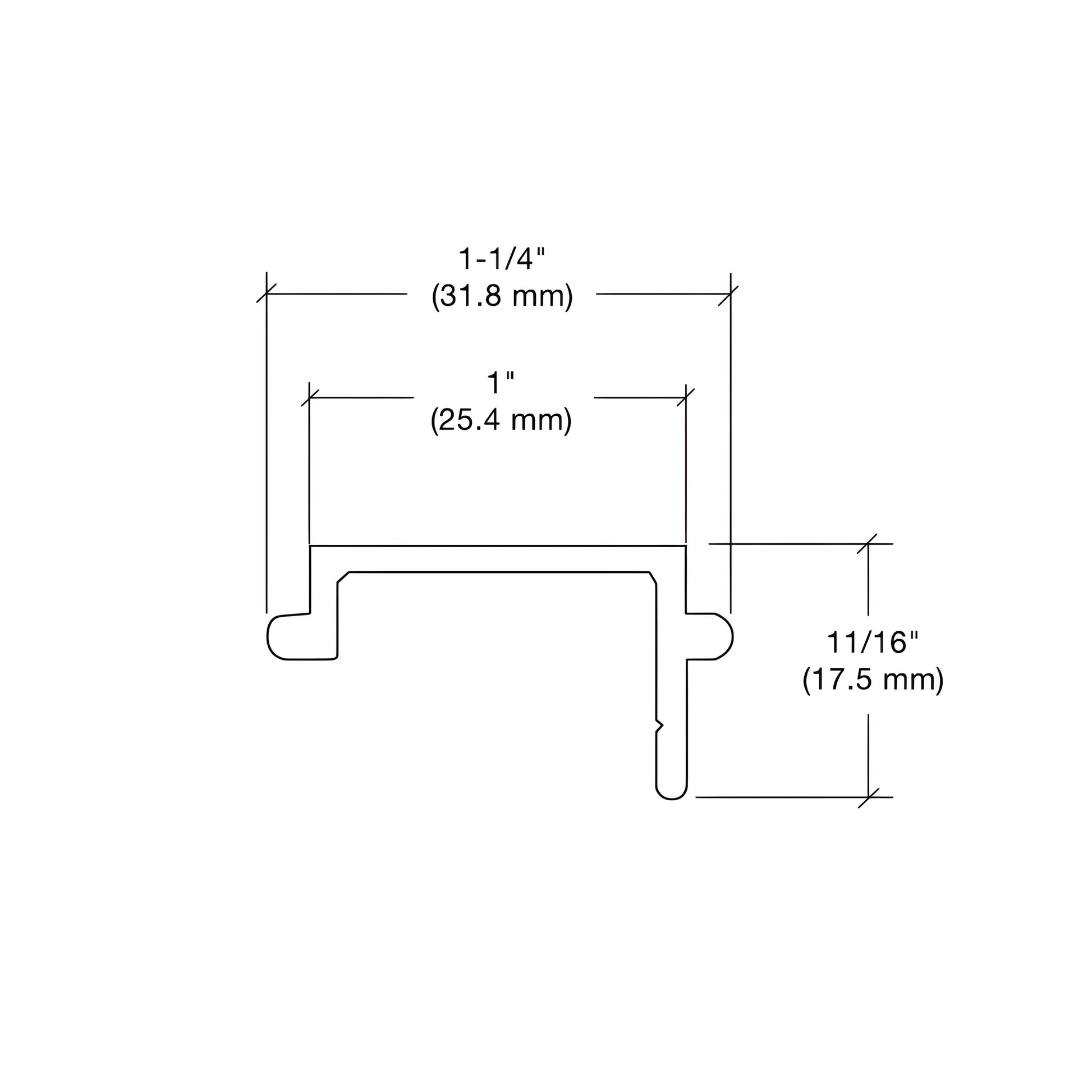 CPF72W 72" Sky White Cielo post filler - white L shaped aluminum piece with rounded outer rail and glass pocket