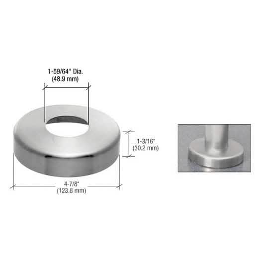 CRL Brushed Stainless Base Flange Cover for P6/P7 Posts - Sleek and Durable Design