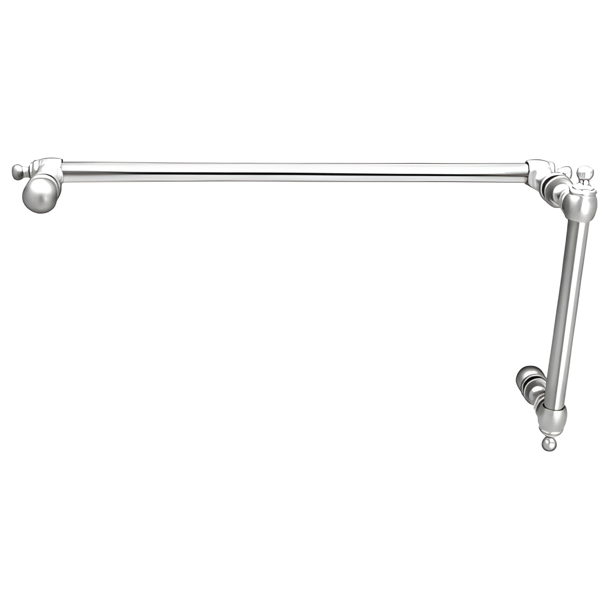 Polished chrome Colonial-style 18-inch tubular brass towel bar with matching pull handle (SKU C0L6X18CH)