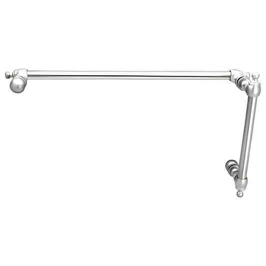 Polished chrome Colonial-style 18-inch tubular brass towel bar with matching pull handle (SKU C0L6X18CH)
