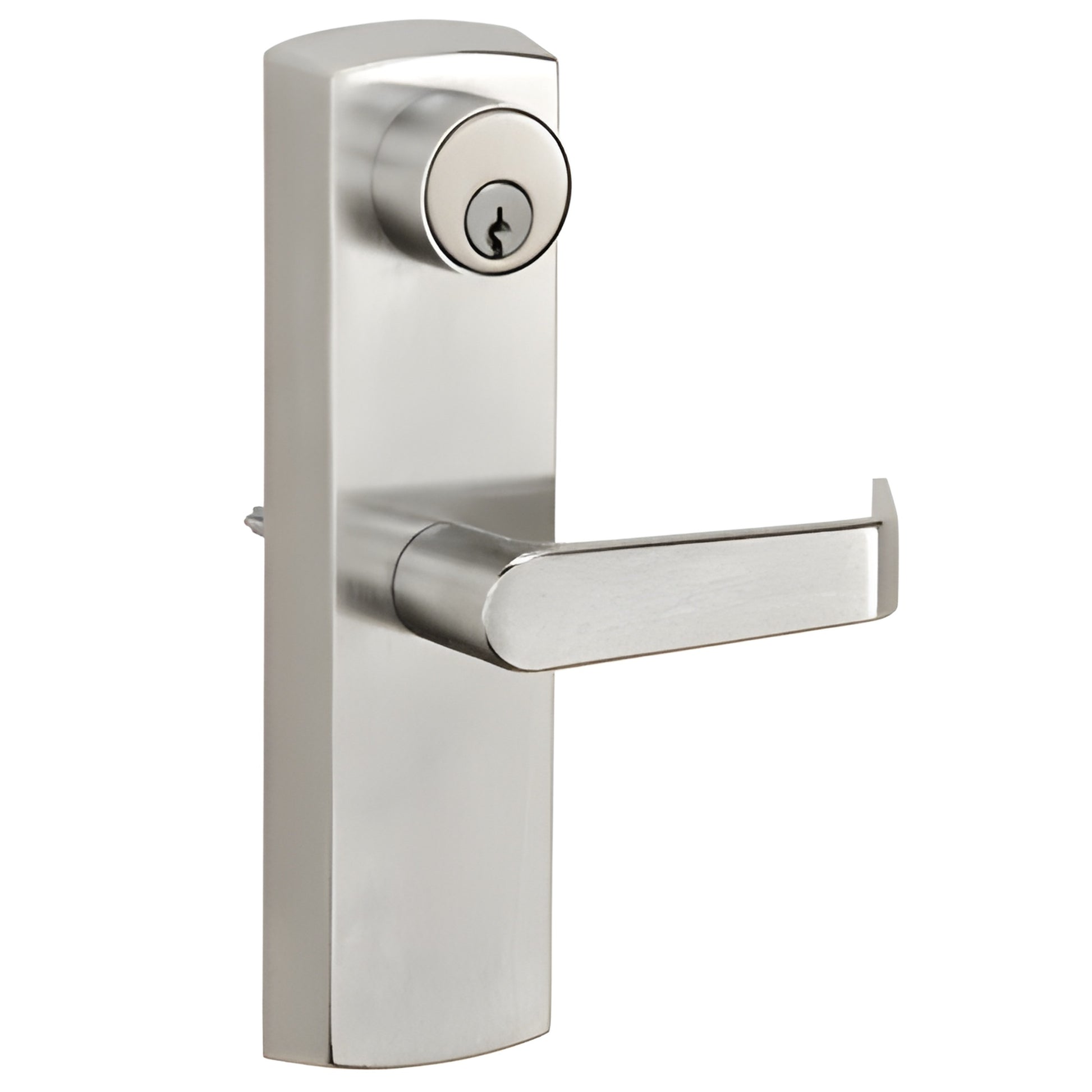 CRL DL51ESCSC satin chrome reversible clutch lever trim with KD mortise cylinder escutcheon