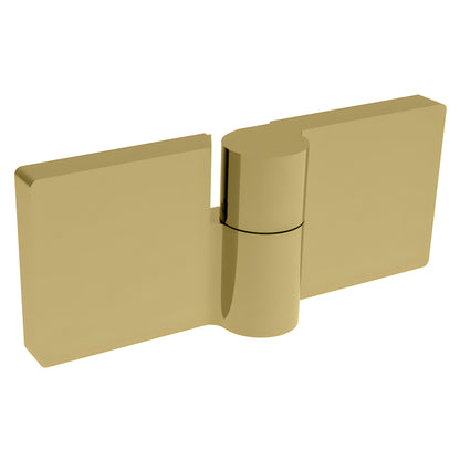 Lugano LUG180LSB satin brass concealed glass door hinge for 8-10mm tempered glass, square profile, self-centering.