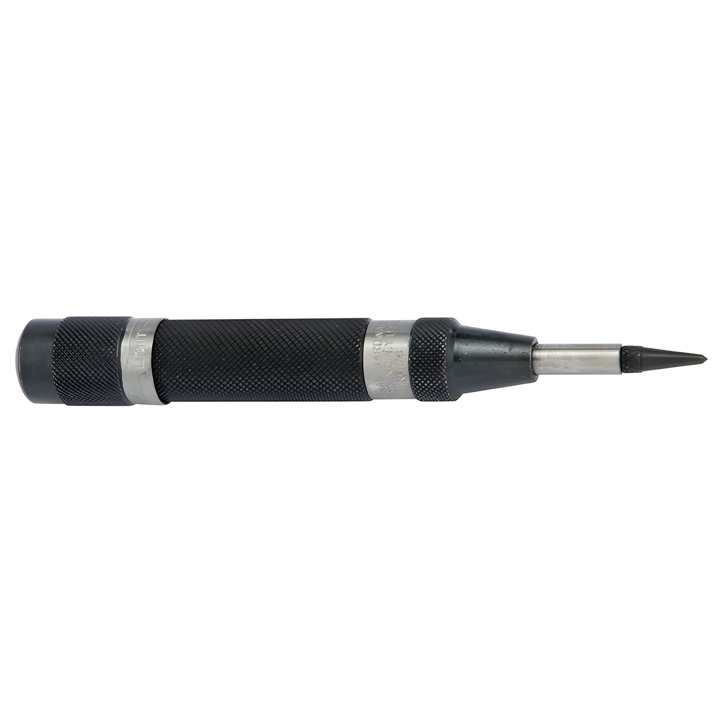 CRL G78 automatic center punch, knurled steel body with hardened 5/8 in (16 mm) steel point, adjustable spring tension