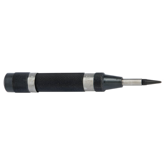 CRL G78 automatic center punch, knurled steel body with hardened 5/8 in (16 mm) steel point, adjustable spring tension