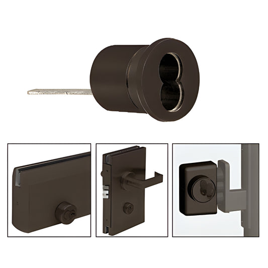 Dark bronze brass mortise housing for 7 pin SFIC core, with cams; SKU 2CHDU.