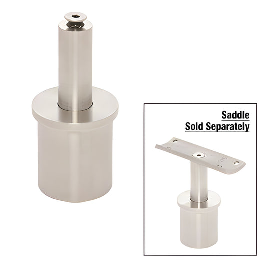 Brushed 316 stainless adjustable P7 post cap for 1.5 Schedule 40 posts; saddle sold separately.