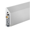 FBADSSA satin-anodized Fallbrook drop-down door seal, close-up of adjustable low-profile aluminum profile with rubber gasket.