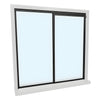 Florence countertop security sliding window, two-panel OX, 1/4" clear tempered glass, bronze frame. SKU D1038DU0X3648