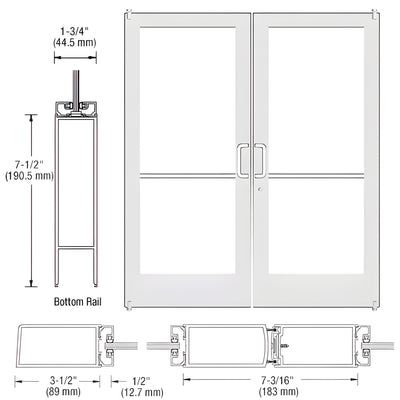 CRL-U.S. Aluminum 400 Bone White KYNAR Offset Pivot Entry Doors Pair