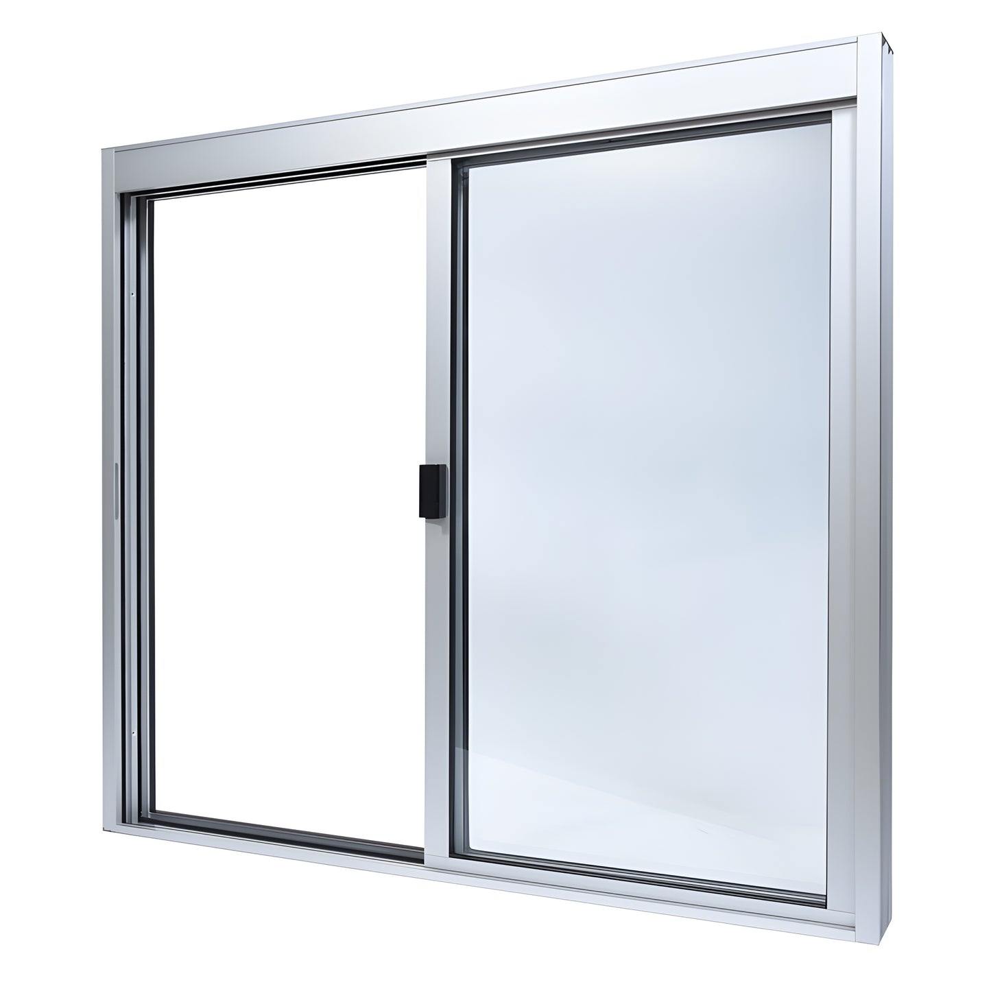 DW4848X0GA satin anodized 48x48 XO sliding service window, aluminum frame with 1/4" clear tempered glass.