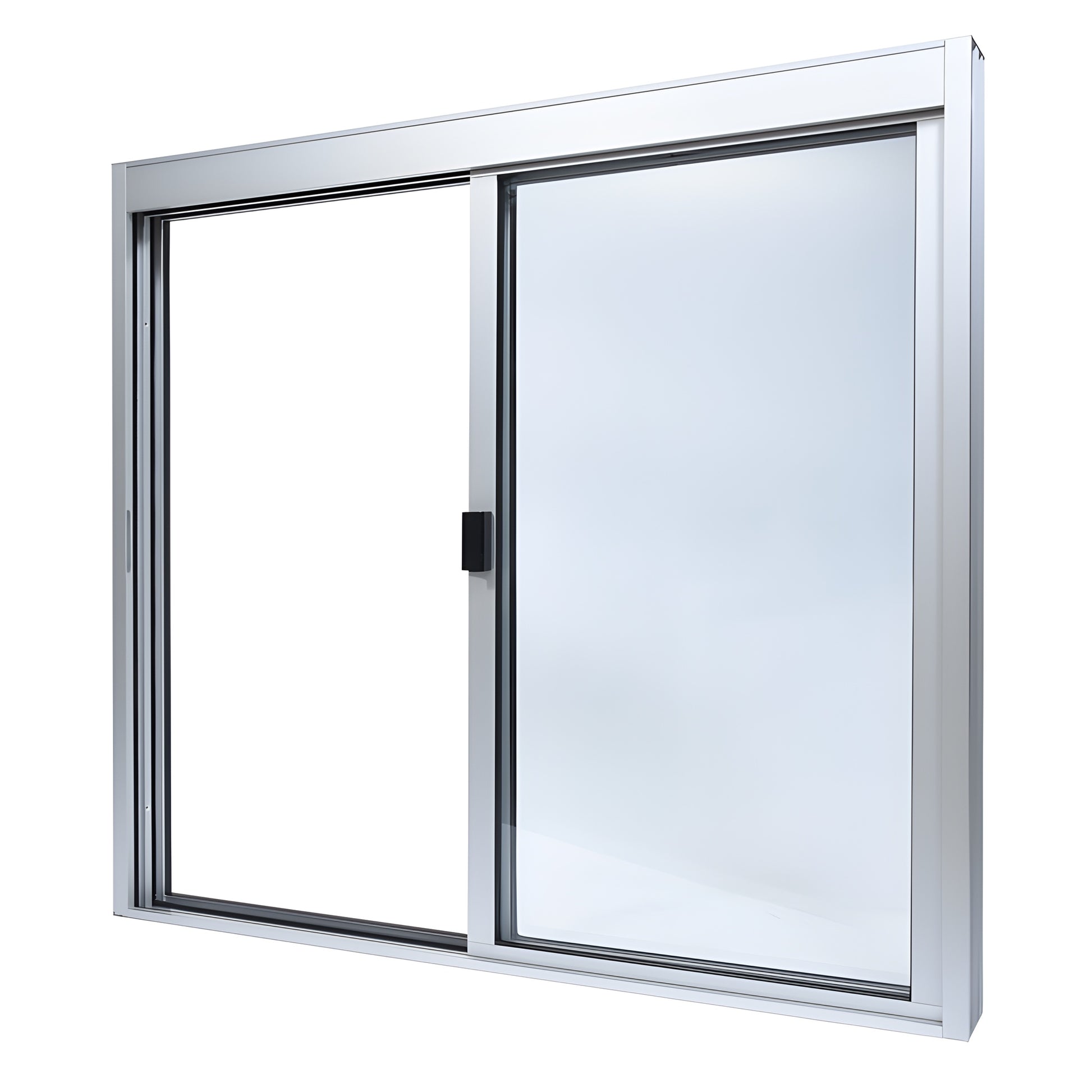 DW4848X0GA satin anodized 48x48 XO sliding service window, aluminum frame with 1/4" clear tempered glass.