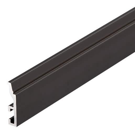 "Matte Black Fallbrook Center Pivot Door Frame Filler, 236-inch Length - Sleek & Modern De