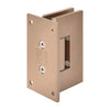 Dark brushed-bronze adjustable Vienna shower door hinge with full back plate, brass, for 3/8-1/2" glass