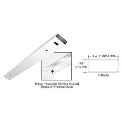 CRL Polished Stainless Steel 4 in x 72 in Double Glass Door Header