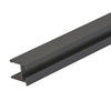 Matte black Fallbrook XL NY adaptor profile, 3 m (118 in) length, SKU FXNYF6MBL - fits 8-12 mm glass.