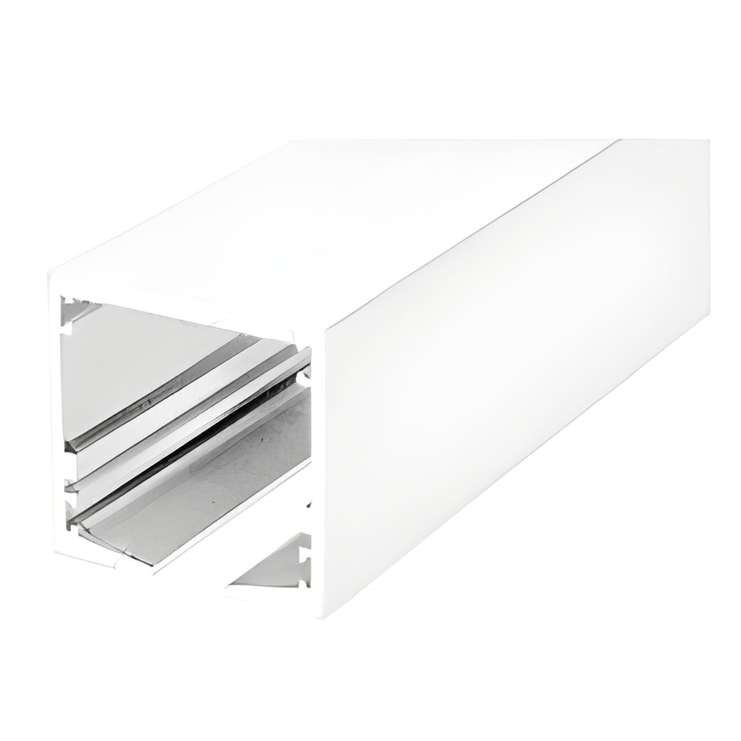 S906W gloss white aluminum overhead track splice for stacking partitions, heavy duty 6063 T6 alloy.