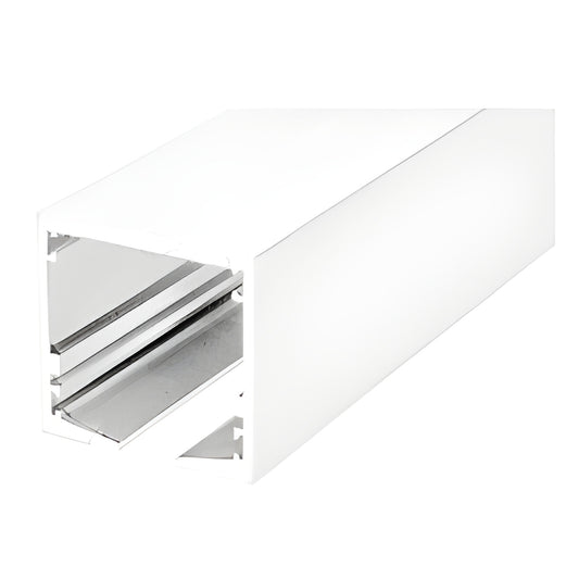 S906W gloss white aluminum overhead track splice for stacking partitions, heavy duty 6063 T6 alloy.
