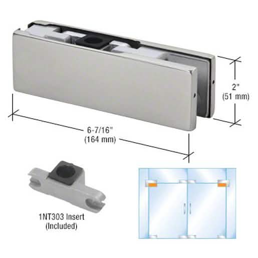 DORMAKABA® Brushed Stainless Top Door Patch Fitting with Pivot Insert for 3/4" Glass