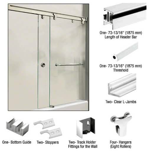 CRL Polished Stainless 180 Degree Contempo Kit for sleek and modern glass installations.