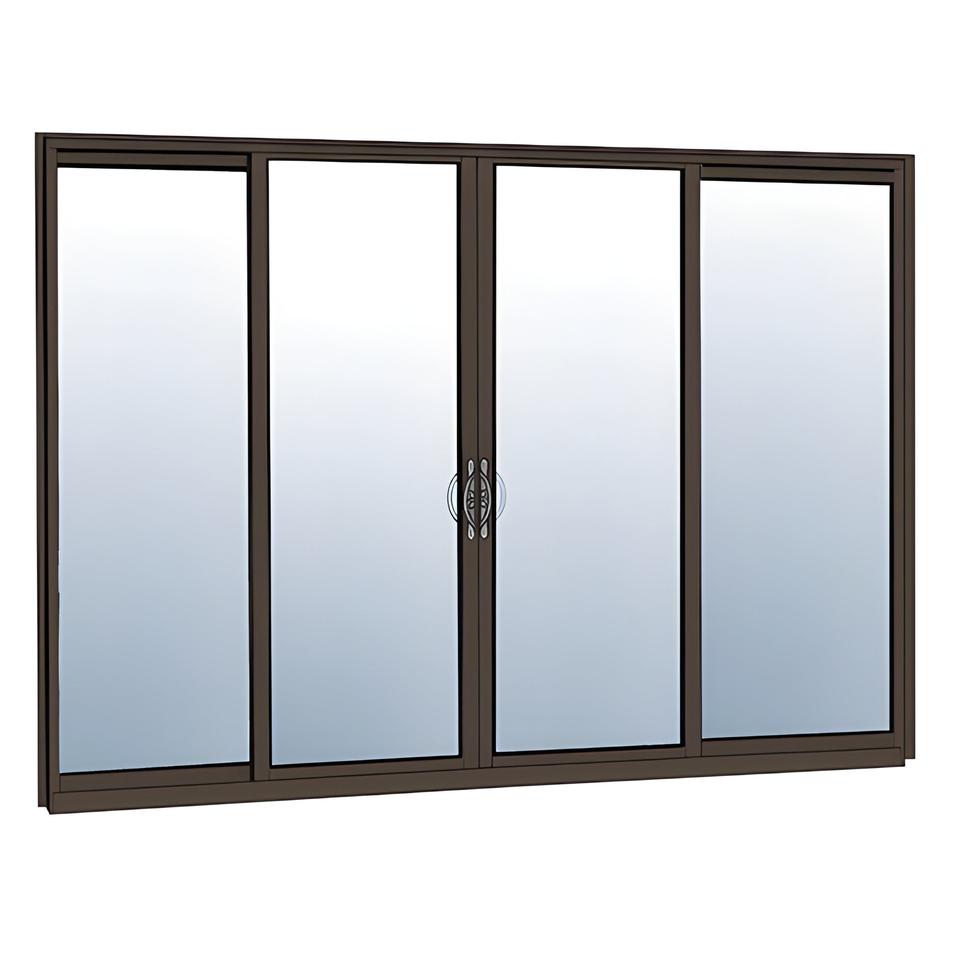 HS342BN22 black-bronze anodized 4-panel thermally broken exterior sliding door with clear glass and multi-point lock