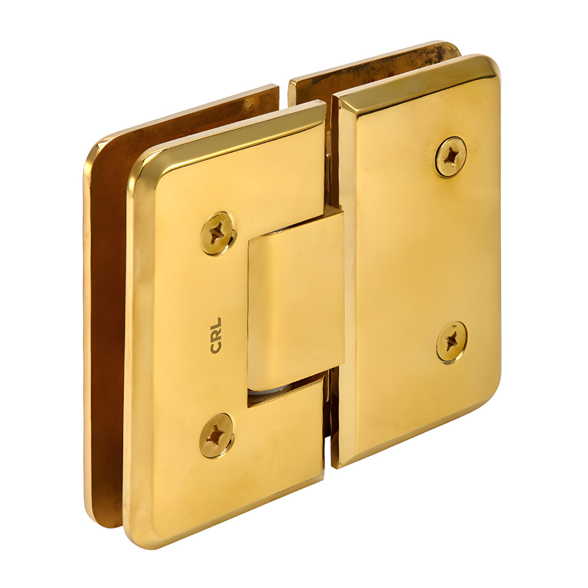 PLY180ULBR unlacquered brass 180 beveled glass-to-glass shower hinge, solid brass, fits 3/8-1/2" tempered glass