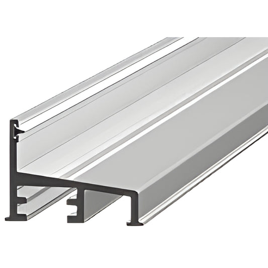 DK63BA brite anodized aluminum bottom sill extrusion for frameless shower doors, 3/8 in glass, 72 in.