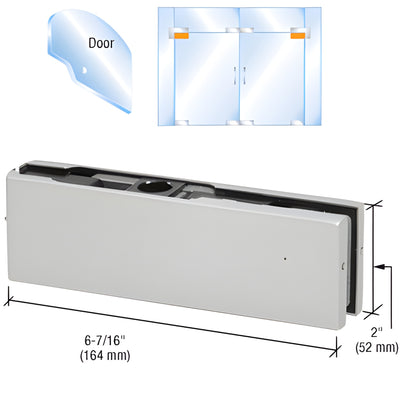 CRL Satin Anodized European Top Patch Fitting for Glass Doors 1NT303