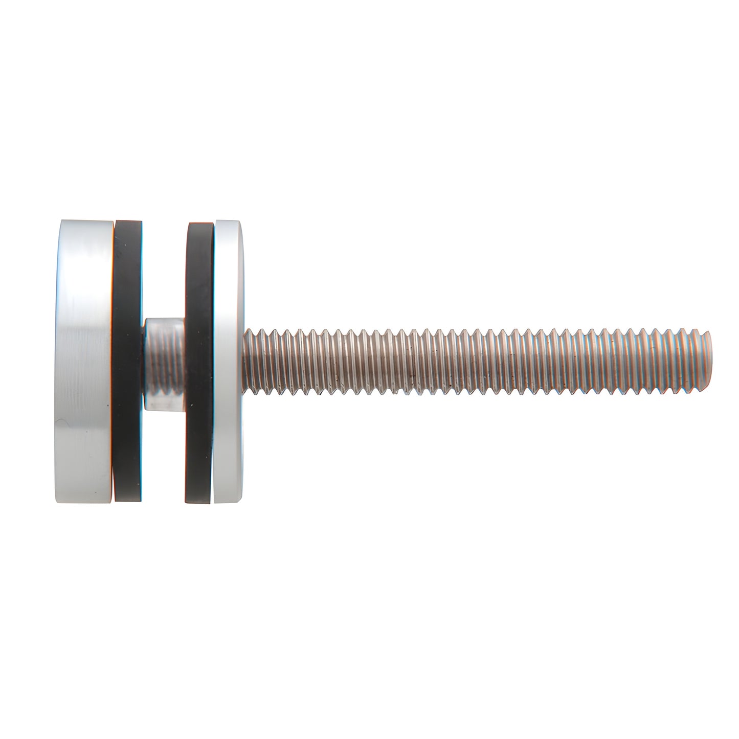 Satin anodized 11 4 cap replacement stud and washer kit for single-sided commercial door pulls, with threaded rod.