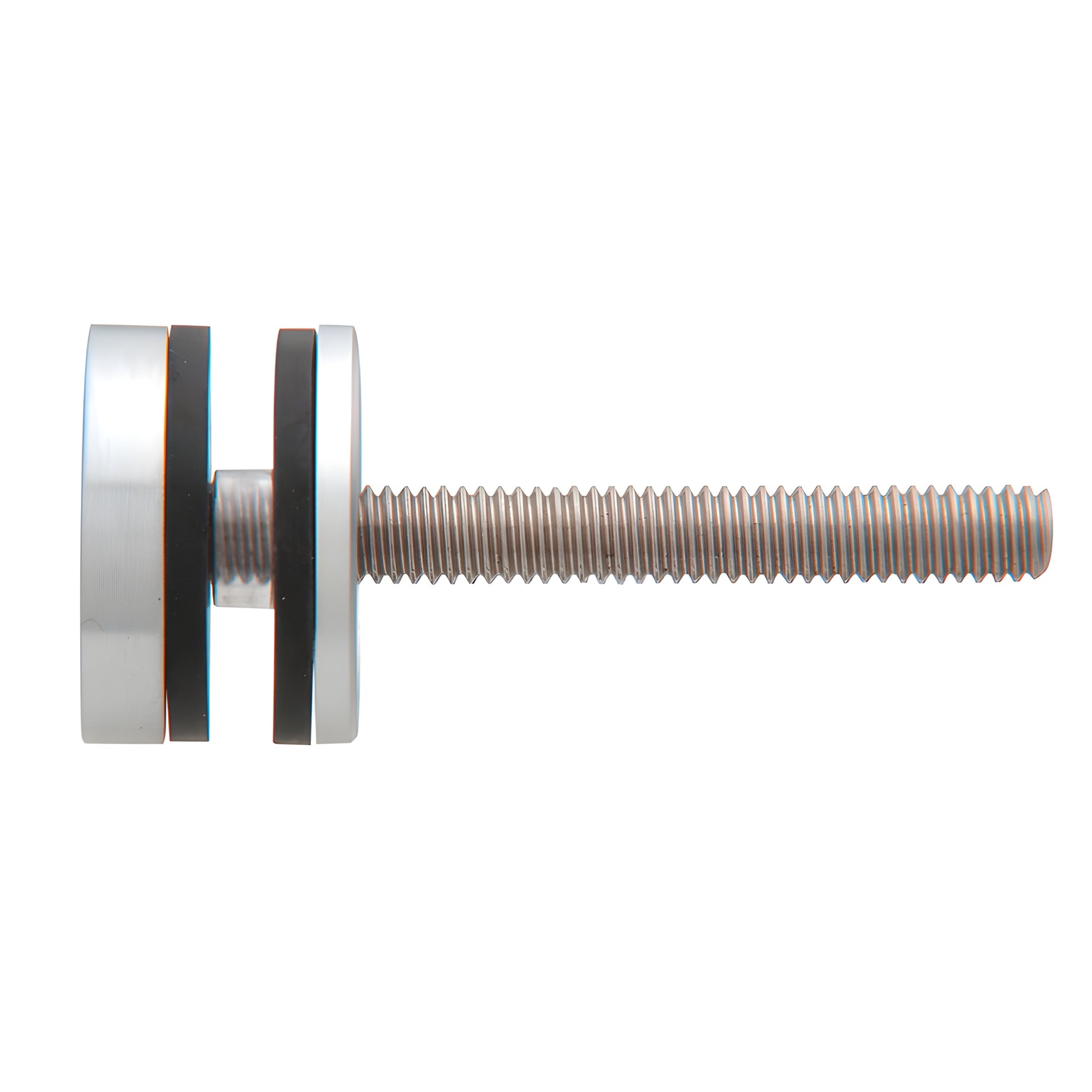 Satin anodized 11 4 cap replacement stud and washer kit for single-sided commercial door pulls, with threaded rod.